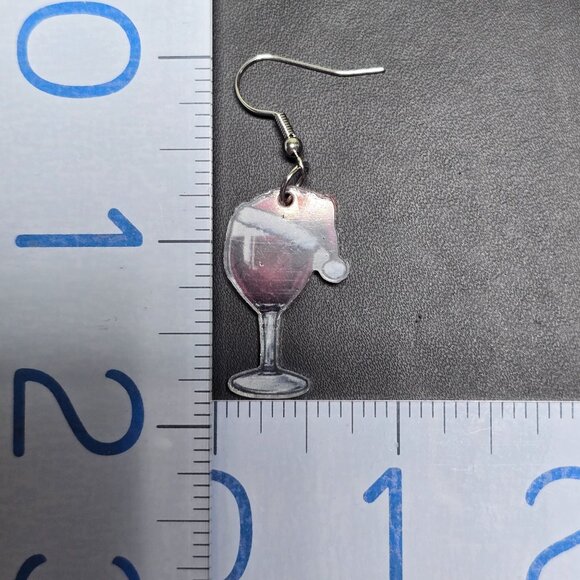 2/$15 Santa‎ Hat Wine Glass Earrings (NWOT) - Picture 4 of 4